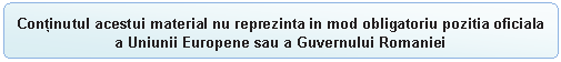 Flowchart: Alternate Process: Conţinutul acestui material nu reprezinta in mod obligatoriu pozitia oficiala a Uniunii Europene sau a Guvernului Romaniei